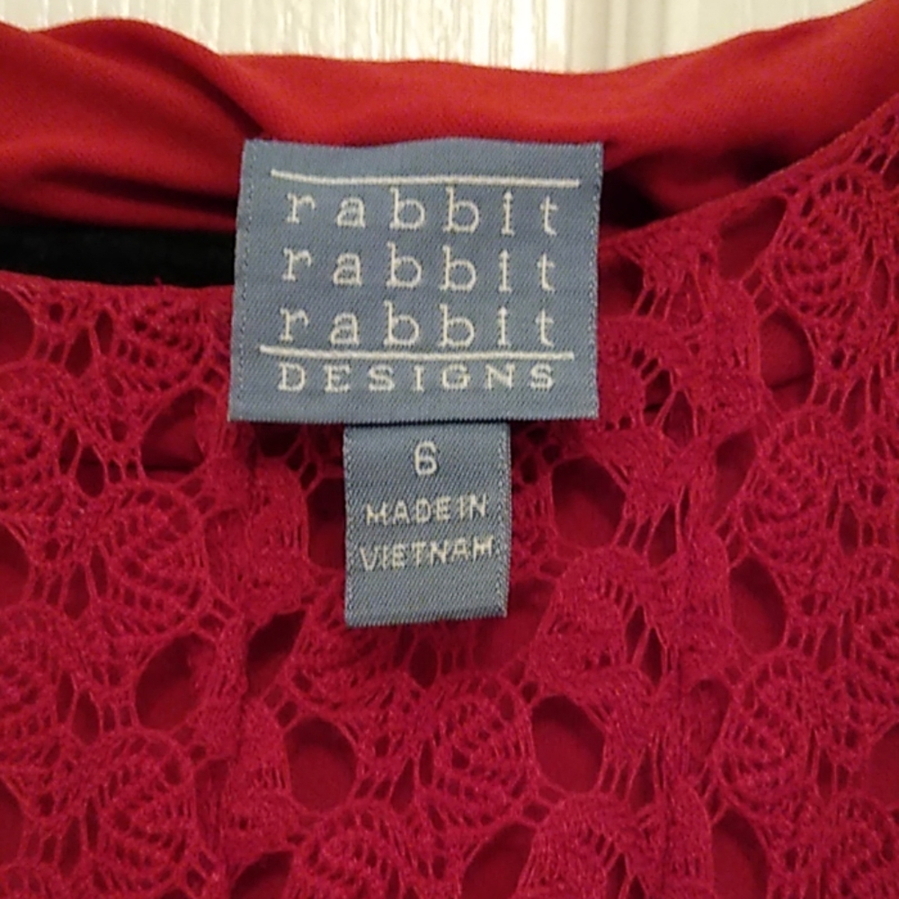 Rabbit Rabbit Rabbit Red Lace Dress - Picture 3 of 4